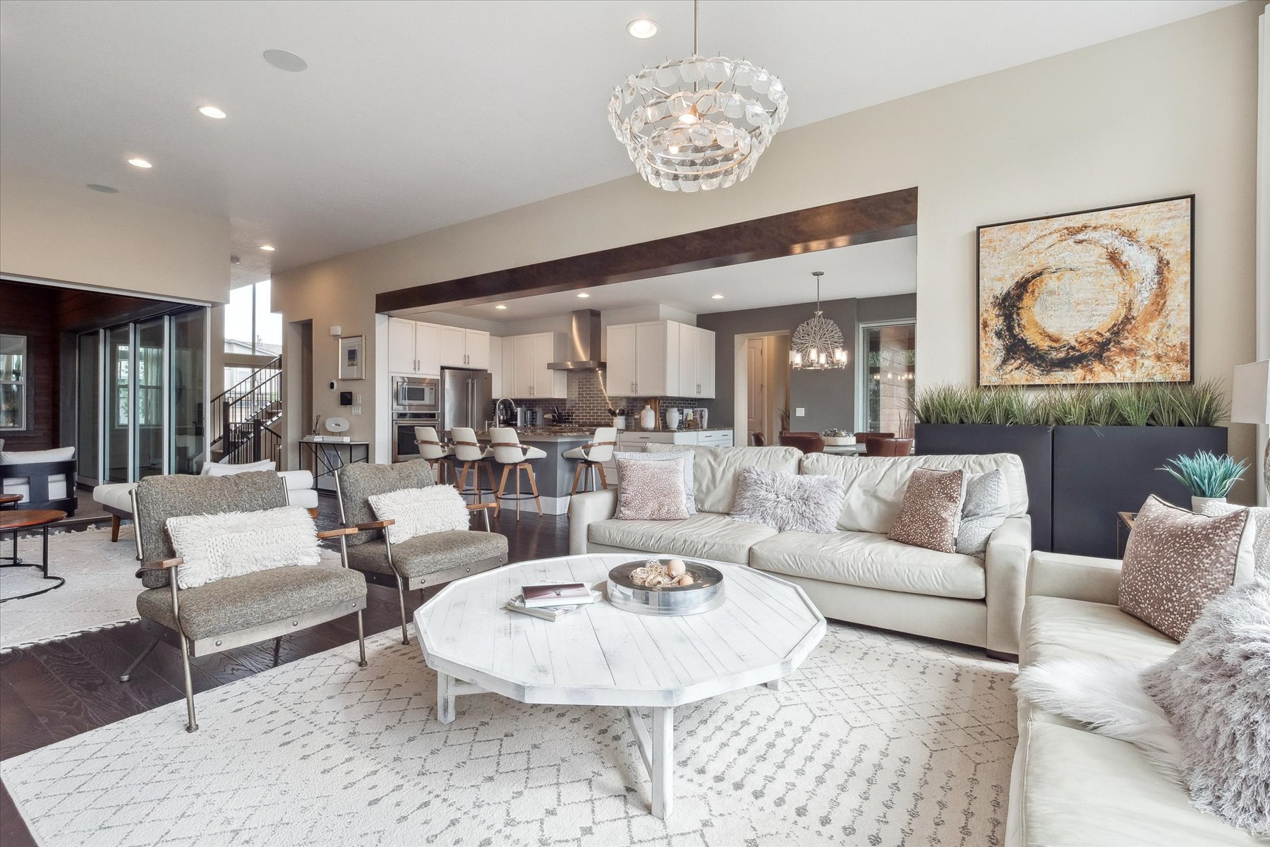 Bright open-concept living room — Littleton home