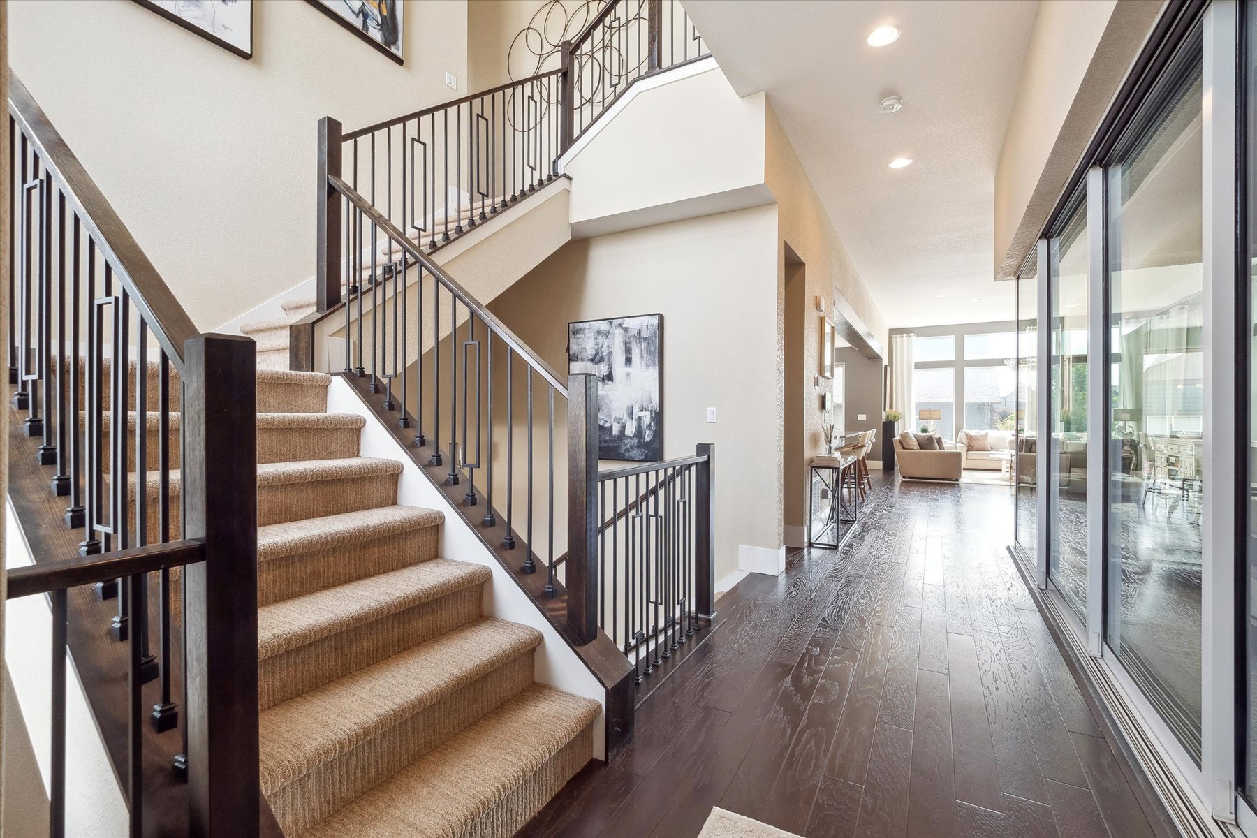 Inherited home foyer with hardwood floors